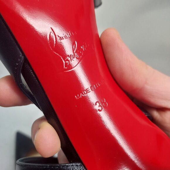 Christian Louboutin Black Jenlove Ankle Strap Pointed Toe Pump - Picture 4 of 14